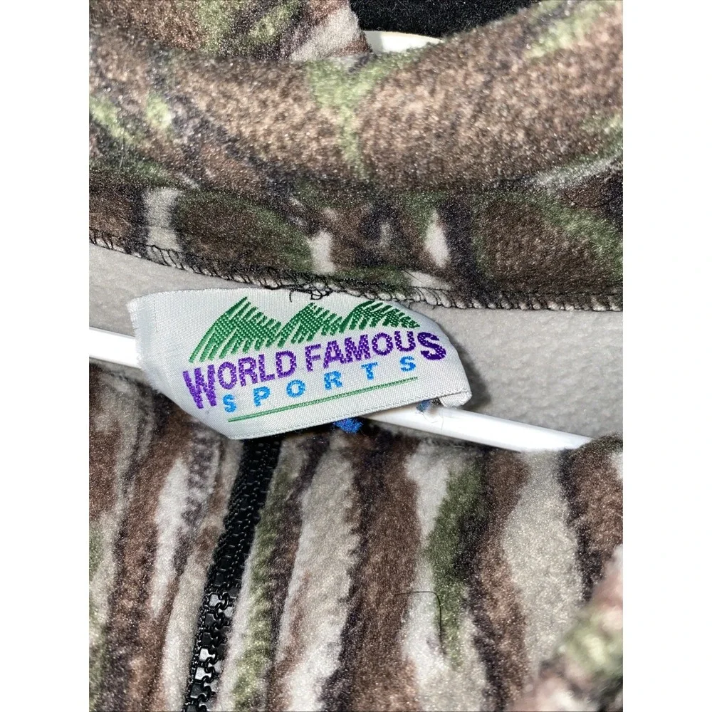 World Famous Sports Large Javket & Pants Fleece Camo Set Made In The USA Hunting